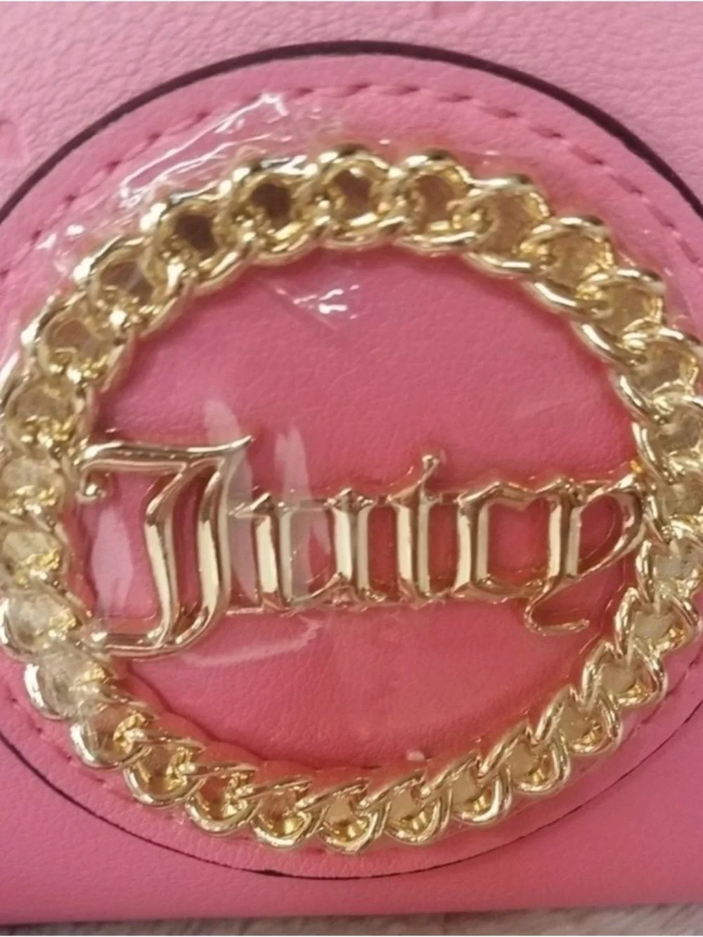 Juicy Couture Embossed Pink JC Logo Satchel & Crossbody Dust Bag Included